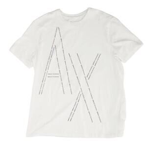 A|X ARMANI EXCHANGE Men's White Metallic Crewneck Short-Sleeve T-Shirt SZ XL